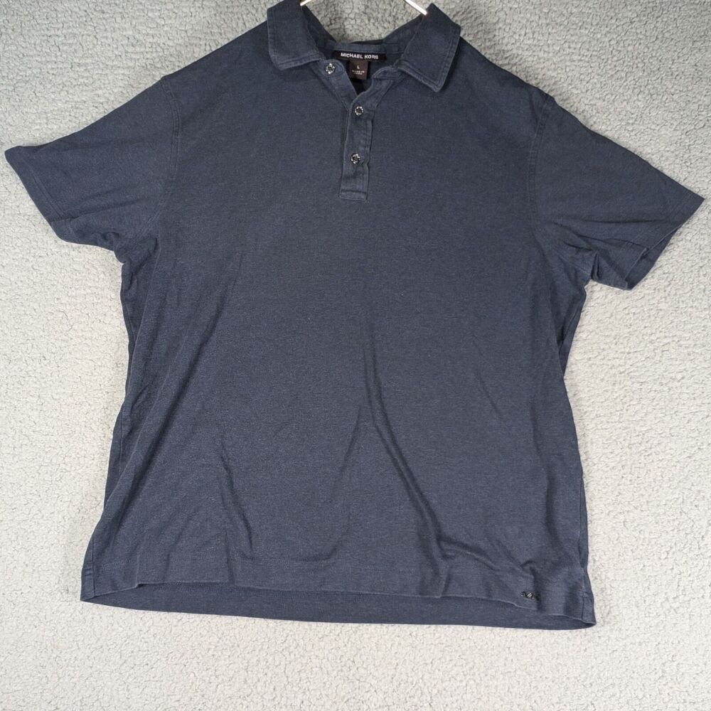 Michael Kors Polo Mens Size Large Navy Blue Short Sleeve Polo Shirt